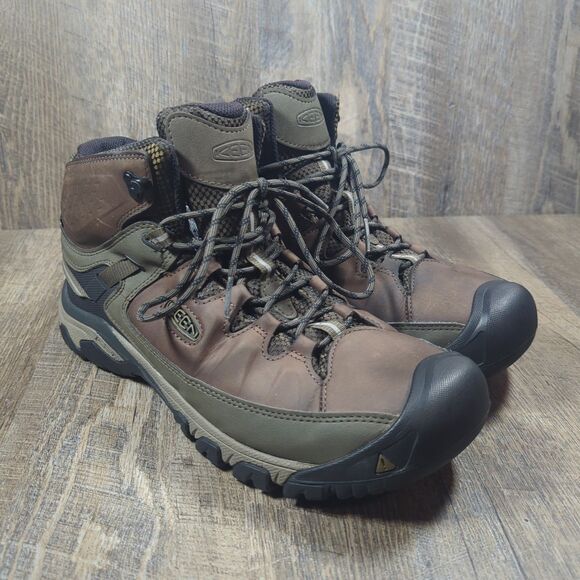 Keen Targhee III Mid Waterproof Hiking Shoes Men's Size 14 Brown Leather Boot - Picture 1 of 14